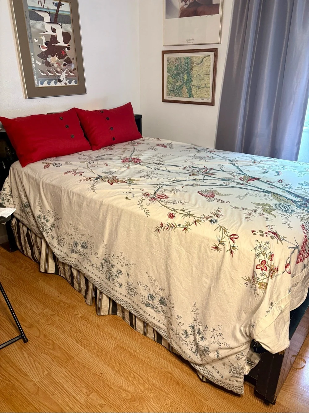 Pottery Barn King Duvet Cover 100% Cotton Italy Tree of Life Floral Bird Rare